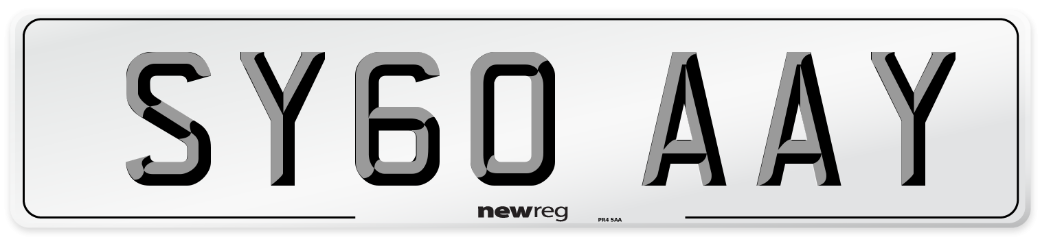 SY60 AAY Number Plate from New Reg